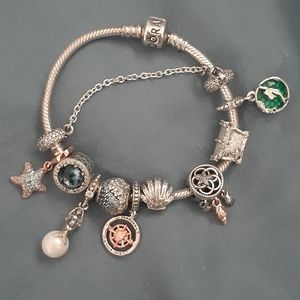 Pandora Oceanic themed charm bracelet.